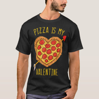 ペペロニ メンズ レディース バレンタインデー ハートのピザ Tシャツ
