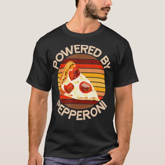 ペペローニのピザ愛好家モチベーションでおもしろい動く Tシャツ (正面)