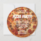 ペペローニソーセージ写真誕生日ピザパーティー 招待状 (正面)