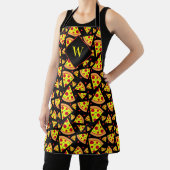 ペペローニピザスライスおもしろいピッツェリアシェフブラック エプロン (インサイチュ)