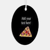 ペペローニピザスライス – パーソナライズされた文字 メタルオーナメント (正面右)