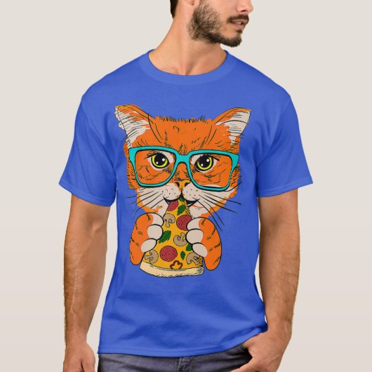 ペペローニピザパイ猫好きジャンクフードファ食べン Tシャツ (正面)