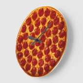 ペペローニピザ時間 ラージ壁時計 (傾斜)