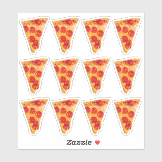 ペペローニピザ6" x 6"カットカスタムビニールステッカー シール (シート)