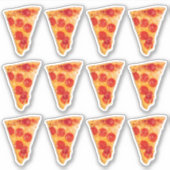 ペペローニピザ6" x 6"カットカスタムビニールステッカー シール (正面)