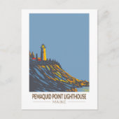 ペマキドポイントライトハウスメイントラベルアートヴィンテージ ポストカード (正面)