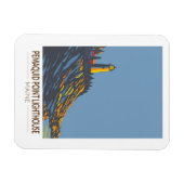 ペマキドポイントライトハウスメイントラベルアートヴィンテージ マグネット (横)