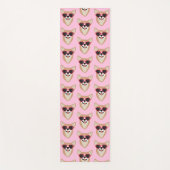 ペムおもしろいブレークウェルシュコーギーパターンピンク ヨガマット (正面)