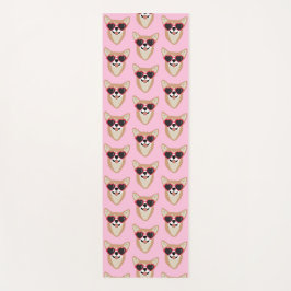 ペムおもしろいブレークウェルシュコーギーパターンピンク ヨガマット