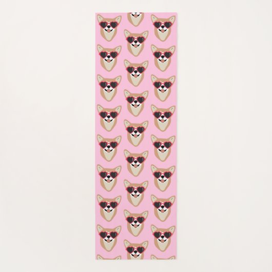 ペムおもしろいブレークウェルシュコーギーパターンピンク ヨガマット (裏面)