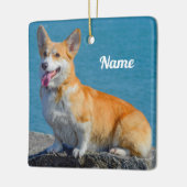 ペムクパーソナライズされたレウェルシュコーギー子犬 セラミックオーナメント (左)
