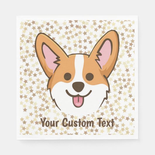 ペムパーソナライズされたブレークウェルシュコーギー子犬の星 スタンダードランチョンナプキン (正面)