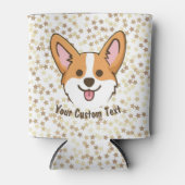 ペムパーソナライズされたブレークウェルシュコーギー子犬の星 缶クーラー (正面)