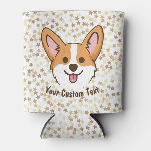 ペムパーソナライズされたブレークウェルシュコーギー子犬の星 缶クーラー (正面)