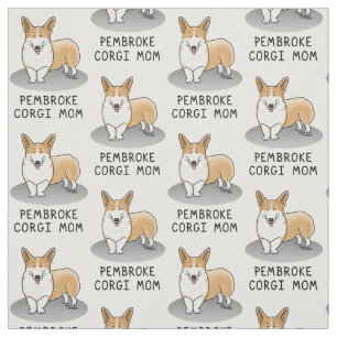 ペムブレークウェルシュコーギーママ（赤1）犬ママかわいい ファブリック