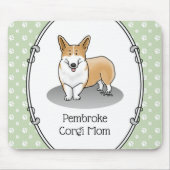 ペムブレークウェルシュコーギーママ（赤1）犬ママかわいい マウスパッド (正面)