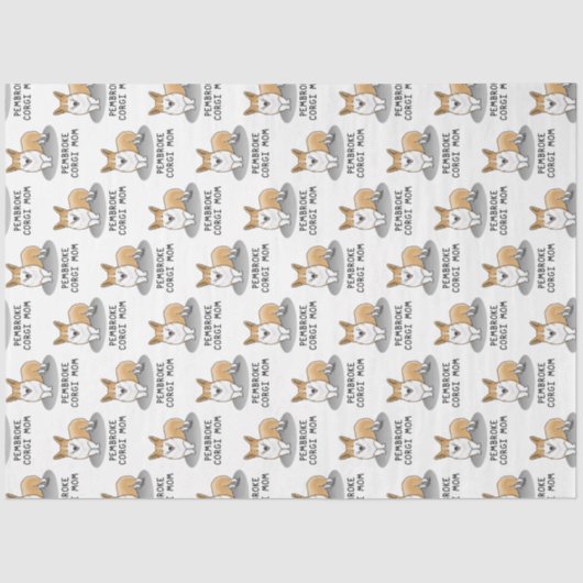 ペムブレークウェルシュコーギーママ（赤1）犬ママかわいい 薄葉紙 (正面)