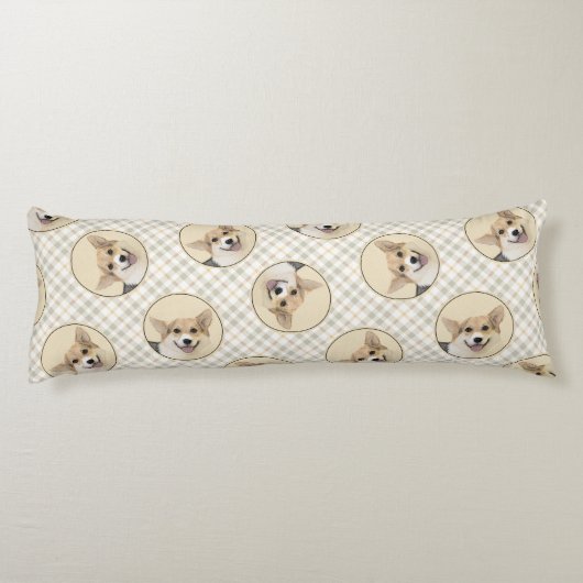 ペムブレーク絵を描ウェルシュコーギーの3色のドッグアート ボディピロー (裏面)