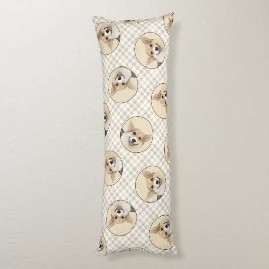 ペムブレーク絵を描ウェルシュコーギーの3色のドッグアート ボディピロー (裏面 (縦))