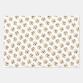 ペムブレーク絵を描ウェルシュコーギーの3色のドッグアート ラッピングペーパーシート (正面2)