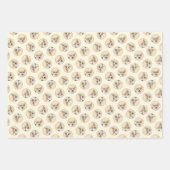 ペムブレーク絵を描ウェルシュコーギーの3色のドッグアート ラッピングペーパーシート (正面)