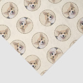 ペムブレーク絵を描ウェルシュコーギーの3色のドッグアート 薄葉紙 (詳細)