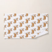 ペム赤と白ブレークウェルシュコーギードッグアートパターン バスタオルセット (ハンドタオル)