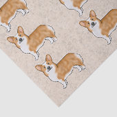 ペム赤と白ブレークウェルシュコーギードッグアートパターン 薄葉紙 (詳細)