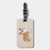 ペム赤と白ブレークウェルシュコーギー漫画の犬 ラゲッジタグ (正面縦)