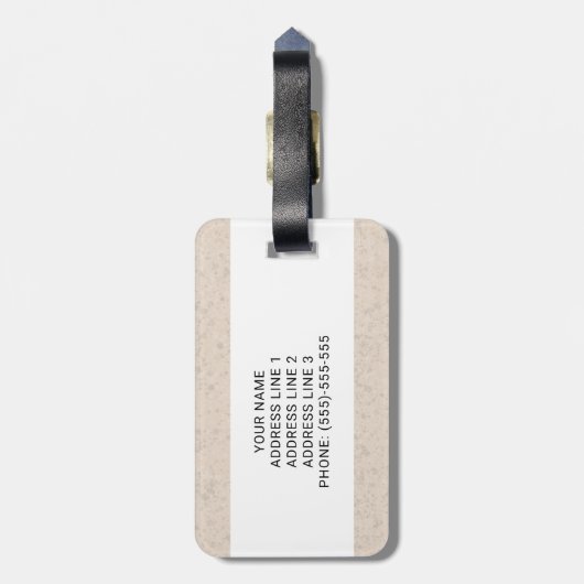 ペム赤と白ブレークウェルシュコーギー漫画の犬 ラゲッジタグ (裏面縦)