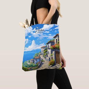 ペライオンギリシャヴィンテージアートトラベルイラストレーション トートバッグ