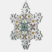 ペラナカンフローラタイル スノーフレークピューターオーナメント (右)