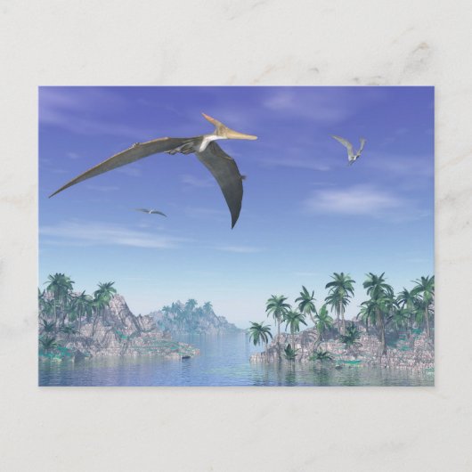 ペラノドンの鳥 – 3D 描写 ポストカード (正面)