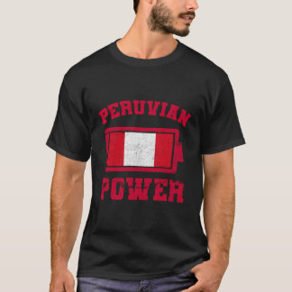 ペラペラ国旗ペルアノ誇りを持ったペルアナこうもり Tシャツ