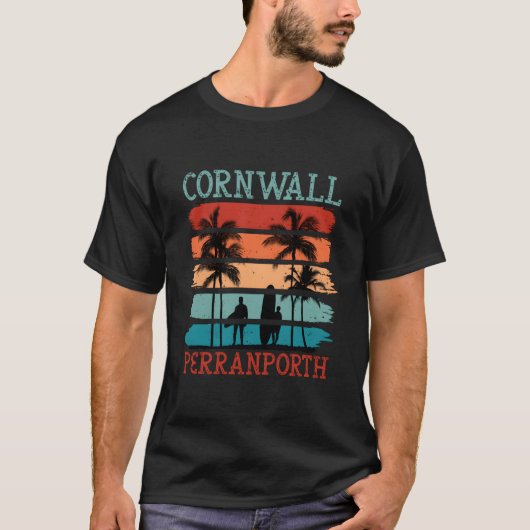 ペランポース コーンウォール イングランド サーフボード Tシャツ (正面)