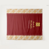 ペラ伝統的ナ中国のカンの背景 タペストリー (正面(横))