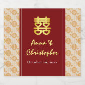 ペラ伝統的ナ中国の結婚カン スパークリングワインラベル (シングルラベル)