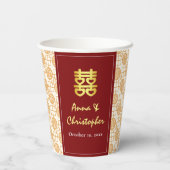 ペラ伝統的ナ中国の結婚カン 紙コップ (裏面)