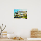 ペラ素晴らしクロアチアシティ油彩画 ポスター (キッチン)