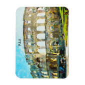 ペラ素晴らしクロアチアシティ油彩画 マグネット (縦)