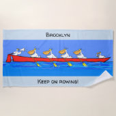 ペリおもしろいカンスのチームのパーソナライズされた漫画。 ビーチタオル (正面)