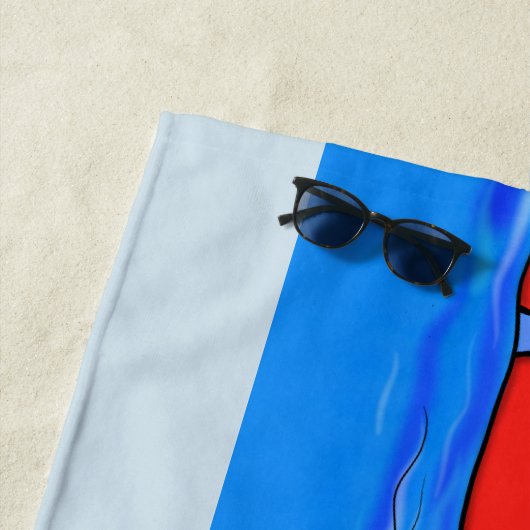 ペリおもしろいカンスのチームのパーソナライズされた漫画。 ビーチタオル (インサイチュ)