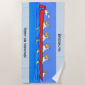 ペリおもしろいカンスのチームのパーソナライズされた漫画。 ビーチタオル (正面)