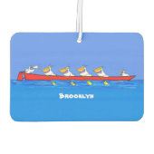 ペリおもしろいカン漕ぎ漫画イラストレーション カーエアーフレッシュナー (裏面)