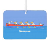 ペリおもしろいカン漕ぎ漫画イラストレーション カーエアーフレッシュナー (正面)