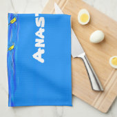 ペリおもしろいカン漕ぎ漫画イラストレーション キッチンタオル (四つ折り)