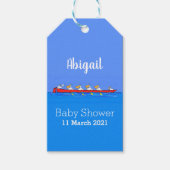 ペリおもしろいカン漕ぎ漫画イラストレーション ギフトタグ (正面)