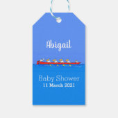 ペリおもしろいカン漕ぎ漫画イラストレーション ギフトタグ (裏面)