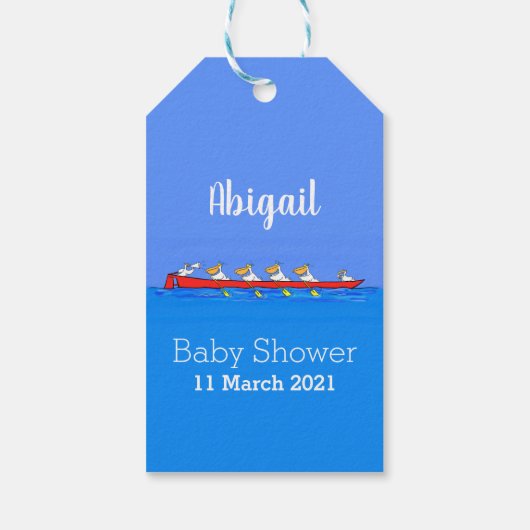 ペリおもしろいカン漕ぎ漫画イラストレーション ギフトタグ (裏面)