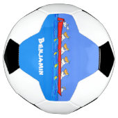 ペリおもしろいカン漕ぎ漫画イラストレーション サッカーボール (回転)